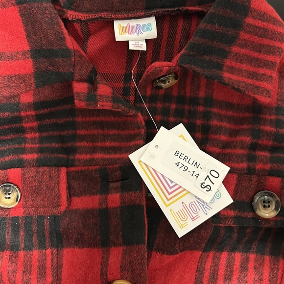 Lularoe plaid jacket - Picture 2 of 2